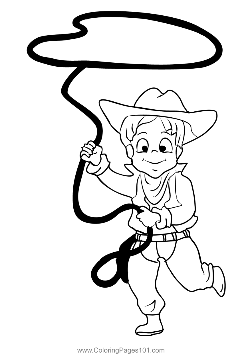 Cowboy Cartoon Coloring Page for Kids - Free Cowboys Printable Coloring  Pages Online for Kids  | Coloring Pages for Kids