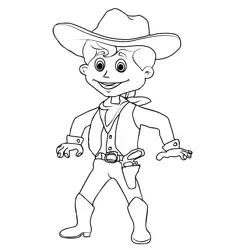 Cowboy Free Coloring Page for Kids