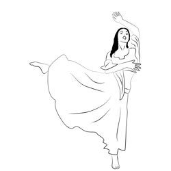 Arabic Dancer Free Coloring Page for Kids