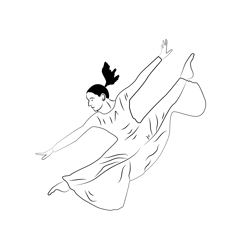 Female Dancer Free Coloring Page for Kids