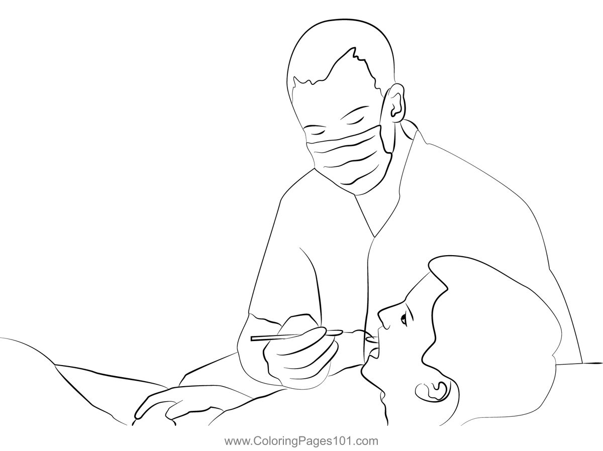 Dentist 3 Coloring Page for Kids Free Dentists Printable Coloring