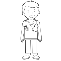 Doctor Boy Free Coloring Page for Kids