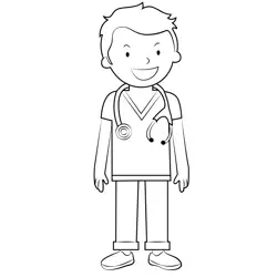 Doctor Boy Free Coloring Page for Kids
