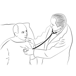 Doctor Checking Patient Free Coloring Page for Kids