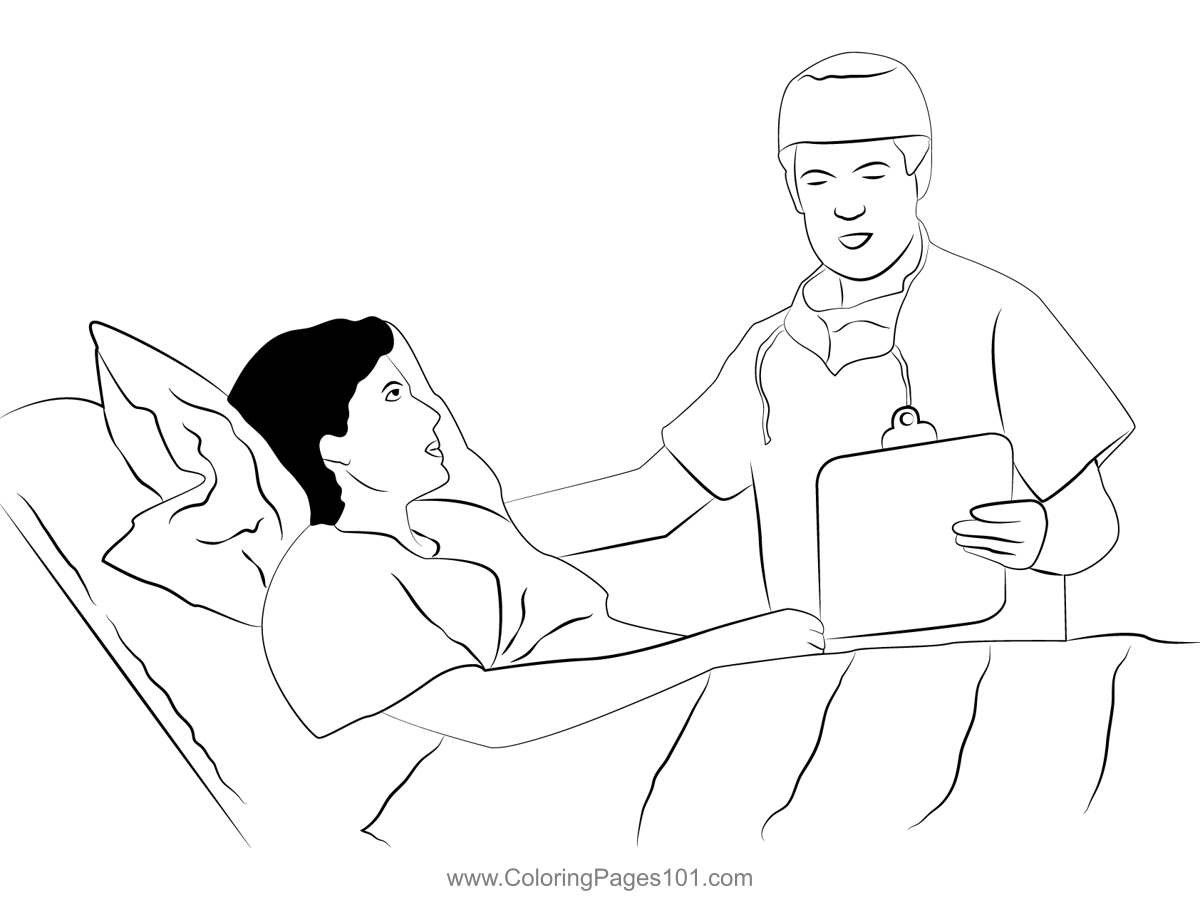 Doctor and Patient on Hospital Bed