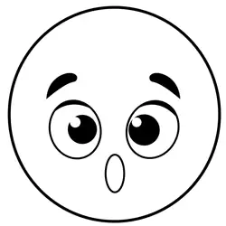 Simple Cartoon Surprised Face Free Coloring Page for Kids