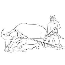 Farmer Farming Free Coloring Page for Kids