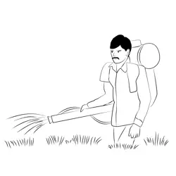 Farmer Spraying Free Coloring Page for Kids