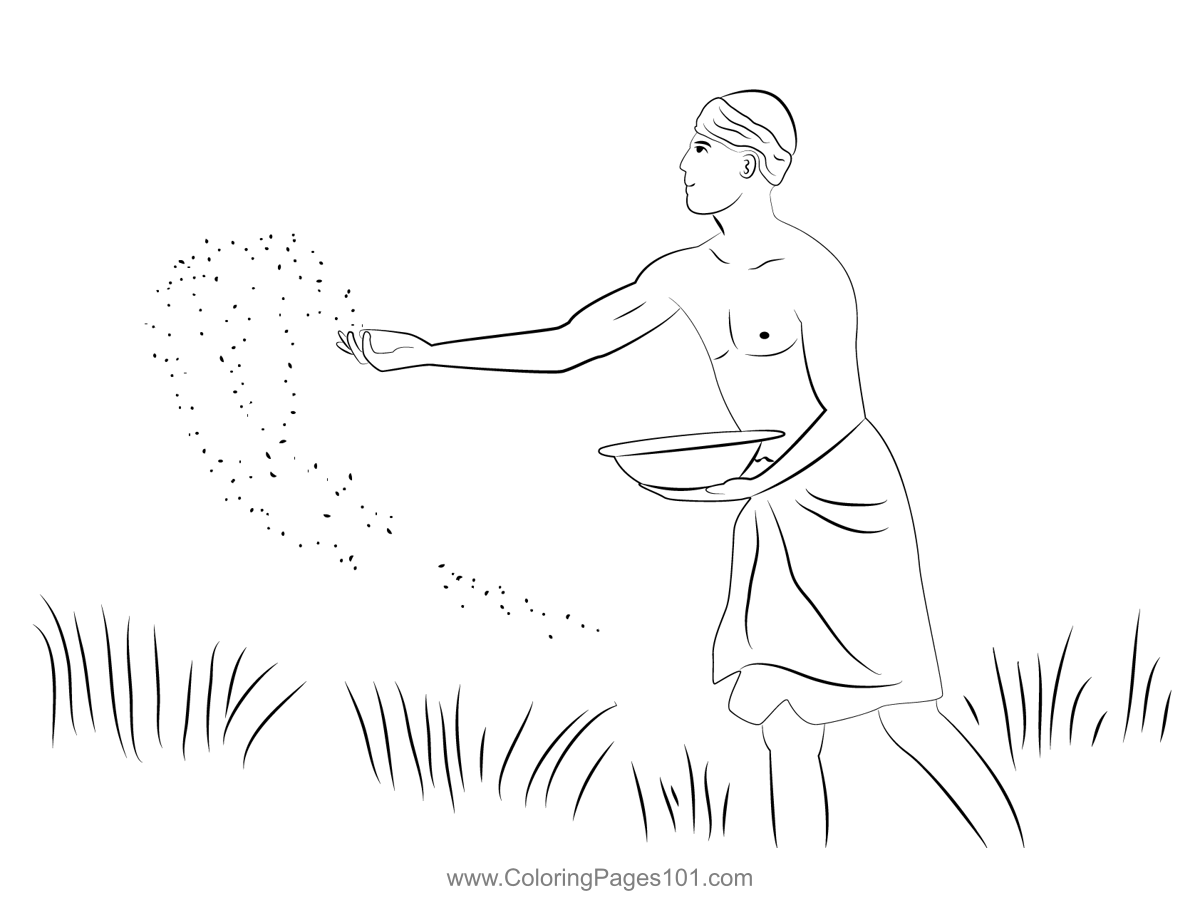 Farmer throwing Seeds