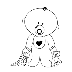 Baby Girl Free Coloring Page for Kids