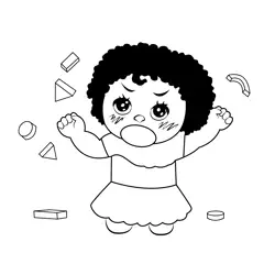 Cute Baby Girl Free Coloring Page for Kids