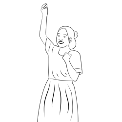 Girl calling Person Free Coloring Page for Kids