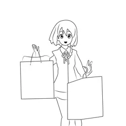 Girl with Shopping Bags Free Coloring Page for Kids
