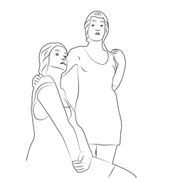 Girls Statue Free Coloring Page for Kids