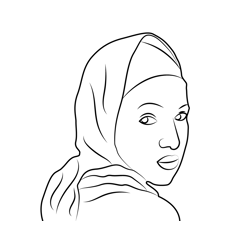 Innocent Girl Face Free Coloring Page for Kids
