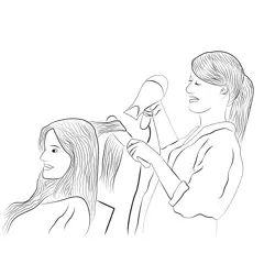 Hairdresser 4 Free Coloring Page for Kids