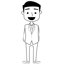 Business Man Free Coloring Page for Kids