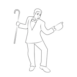 Dancer Man Free Coloring Page for Kids