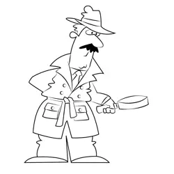Detective Man Free Coloring Page for Kids