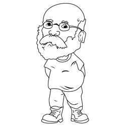 Grandpa Free Coloring Page for Kids
