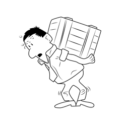 Man Lifting Box Free Coloring Page for Kids