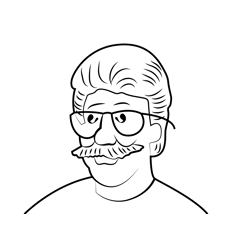 Man with Glasses Free Coloring Page for Kids