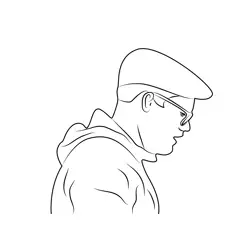 Man with Hat Free Coloring Page for Kids