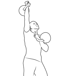 Men with Kettle Bells Free Coloring Page for Kids