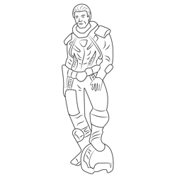 Space Traveler Free Coloring Page for Kids