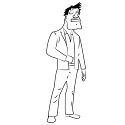 Standing Man Free Coloring Page for Kids