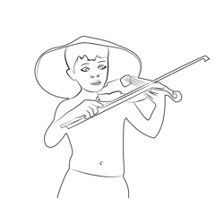 Boy Playing Viola Free Coloring Page for Kids