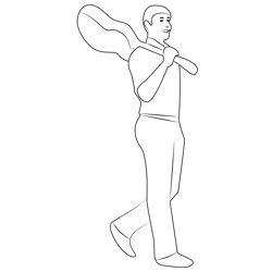 Boy with Guitar Free Coloring Page for Kids