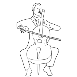 Violin Guy Free Coloring Page for Kids