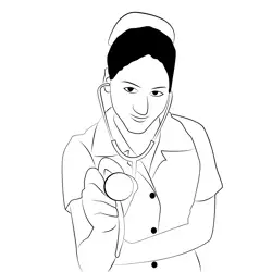 Nurse 5 Free Coloring Page for Kids