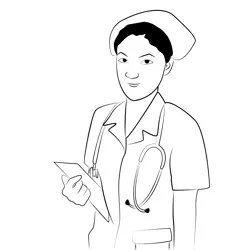 Nurse 8 Free Coloring Page for Kids