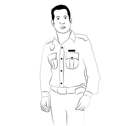 Police Inspector Free Coloring Page for Kids