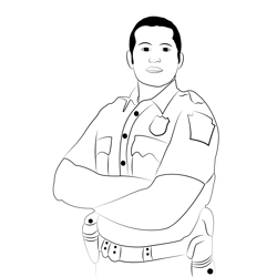 Police Man Free Coloring Page for Kids
