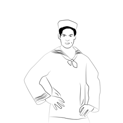 Sailor 1 Free Coloring Page for Kids