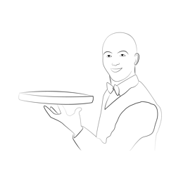 Waiter 1 Free Coloring Page for Kids
