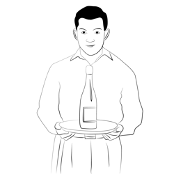 Waiter 3 Free Coloring Page for Kids