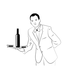 Waiter 5 Free Coloring Page for Kids