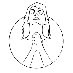 A Praying Woman Free Coloring Page for Kids