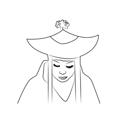 A Woman In Traditional Dress Free Coloring Page for Kids