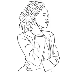 African Model Free Coloring Page for Kids