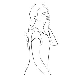 Beautiful Woman Free Coloring Page for Kids