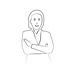 Businesswoman Free Coloring Page for Kids