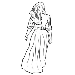 Fantacy Girl Free Coloring Page for Kids