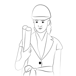 Female Architect Free Coloring Page for Kids