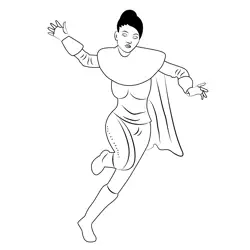 Warrior Woman Free Coloring Page for Kids