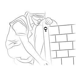 Brick Worker Free Coloring Page for Kids